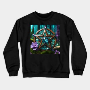 Crystal Wooden Pentacle Crewneck Sweatshirt